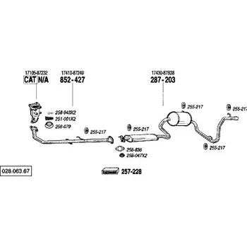 Výfukový systém zadní tlumič výfuku Bosal 287-203