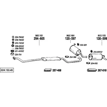 Zadní díl výfuku zadní tlumič výfuku Polmostrow 135599P, náhrada za Bosal 135-599