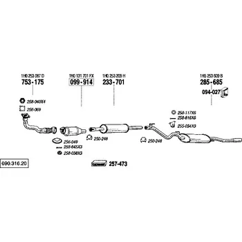 Zadní díl výfuku zadní tlumič výfuku Bosal 285-685