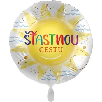 Balónek Balónek fóliový Sluníčko Šťastnou cestu 43 cm