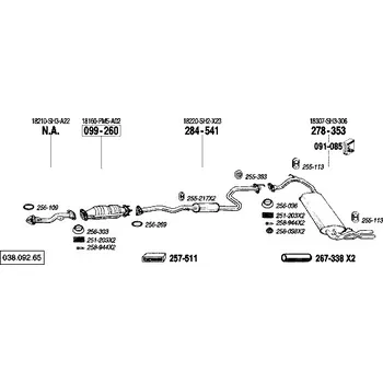 Tlumič výfuku střední tlumič výfuku Bosal 284-541