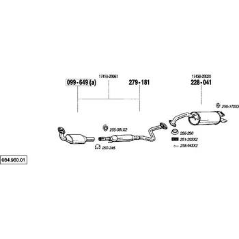 Zadní díl výfuku zadní tlumič výfuku Polmostrow 228041P, náhrada za Bosal 228-041