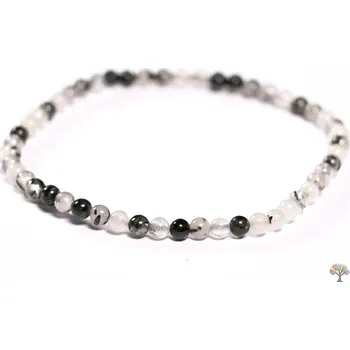 Náramek Magieprirody.cz Náramek Křišťál s turmalínem 4 mm z přírodních kamenů #255