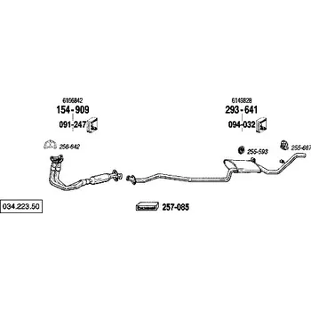 Tlumič výfuku přední tlumič výfuku Polmostrow 154909P, náhrada za Bosal 154-909