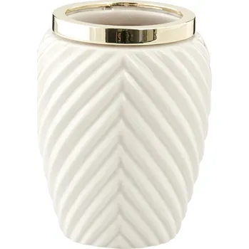 Držák na kartáček LENE BJERRE Dóza na zubní kartáčky MILDA krémová se zlatým lemem