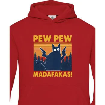 Chlapecká mikina Dětská mikina - Pew Pew madafakas!, Barva Červená, Velikost 158-164, Canvas Dětská mikina Bezvatriko.cz 0793 - DTF/DTG