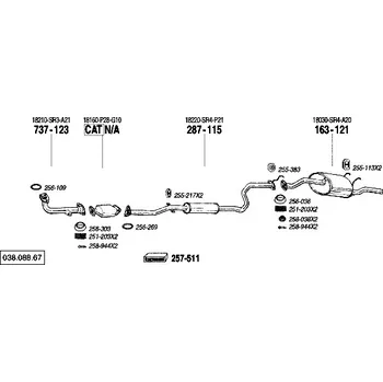 Výfukový systém střední tlumič výfuku Bosal 287-115