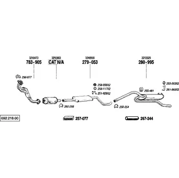 Tlumič výfuku střední tlumič výfuku Polmostrow 279053P, náhrada za Bosal 279-053
