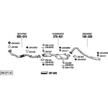Zadní díl výfuku zadní tlumič výfuku Polmostrow 145039P, náhrada za Bosal 145-039