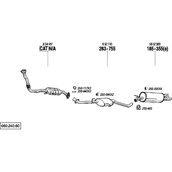 Výfukový systém střední tlumič výfuku Polmostrow 283755P, náhrada za Bosal 283-755