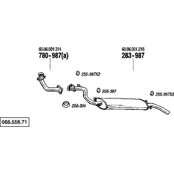 Tlumič výfuku zadní tlumič výfuku Bosal 283-987