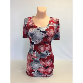 Dámská tunika Halenka, tunika Pro plnoštíhlé BOLGA , Barva Červená, Velikost XXL52, Materiál 96% Viskoza 4% Lycra