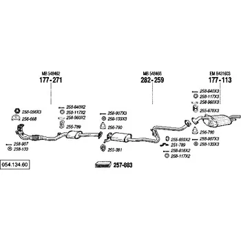 Tlumič výfuku střední tlumič výfuku Bosal 282-259