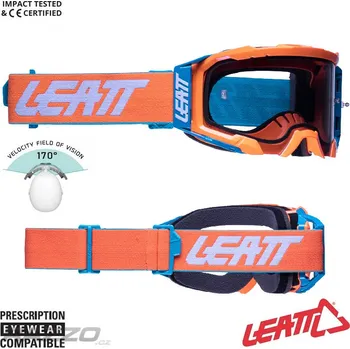 Motocyklové brýle MX brýle LEATT Velocity 5.5 Neon Orange 2022