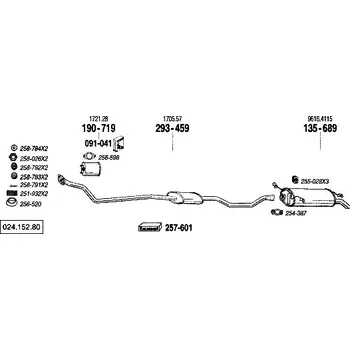 Tlumič výfuku přední tlumič výfuku Polmostrow 293459P, náhrada za Bosal 293-459