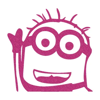 Samolepicí dekorace na vozidlo Mimoň 002 levá (90 - Ultra Metalic růžová) SAMOLEPKA NA AUTO, NÁLEPKA, FÓLIE, POLEP, TUNING, VLASTNÍ TEXT, TISK, AUTOSAMOLEPKY.cz, POLEPY, OBRÁZEK, LOGO, 3D STICKERS