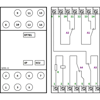 Relé ZPA Pomocné relé RP701 RP 701 KC 24V SS 3P 48V 110V 220V 380V SS 4P Varianta: RP 701 KC 48V SS 4P