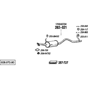 Zadní díl výfuku zadní tlumič výfuku Bosal 282-021