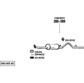 Tlumič výfuku střední tlumič výfuku Bosal 286-089