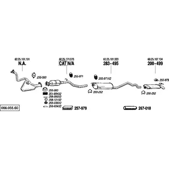 Výfukový systém zadní tlumič výfuku Polmostrow 200499P, náhrada za Bosal 200-499