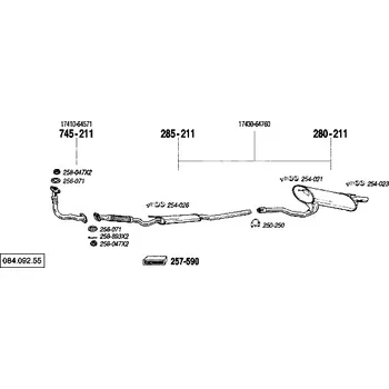Výfukový systém střední tlumič výfuku Bosal 285-211
