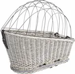 Přepravní proutěný koš na zadní nosič kola - šedý 35x49x55 cm (max. 8kg)