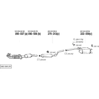 Tlumič výfuku střední tlumič výfuku Polmostrow 279313P, náhrada za Bosal 279-313