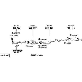 Zadní díl výfuku zadní tlumič výfuku Polmostrow 185415P, náhrada za Bosal 185-415