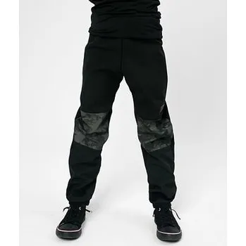 Chlapecké kalhoty Dětské softshellové kalhoty Drexiss s fleecem black-army velikost 104