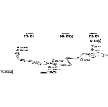 Výfukový systém zadní tlumič výfuku Bosal 228-953