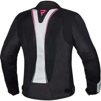Dámská cargo bunda Rebelhorn HIFLOW IV LADY černá stříbrná fluorůžová dámská textilní bunda na motorku 4XL