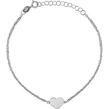 Náramek Jemný zlatý náramek Singapur zdobený srdcem - W AWSGVD025BGW2-17 cm