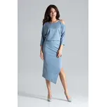 Půvabné šaty s výkrojky na ramenou K479 Blue Velikost: 3XL