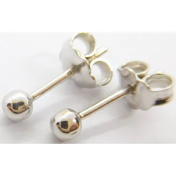 Náušnice Klenoty Budín Zlaté pecičky z bílého zlata na puzetku 585/0,73gr H136 (Klenoty Budín Zlaté pecičky z bílého zlata na puzetku 585/0,73gr H136)