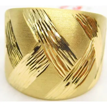 Prsten Klenoty Budín Obrovský masivní prsten ze žlutého zlata s gravírováním 585/4,31gr vel. 62 HK1085 (Klenoty Budín Obrovský masivní prsten ze žlutého zlata s gravírováním 585/4,31gr vel. 62 HK1085)