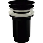 ALCA A396BLACK Výpust umyvadlová 5/4" celokovová, velká zátka, černá-mat