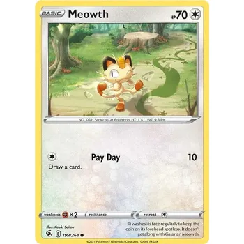 Sběratelská karetní hra Meowth 199/264 - Fusion Strike Typ karty: Non-Holo