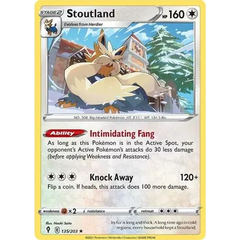 Sběratelská karetní hra Stoutland 135/203 - Evolving Skies Typ karty: Non-Holo