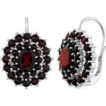 Stříbrné luxusní náušnice s pravými granáty