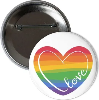 Odznáček s potiskem Rainbow Love Placka