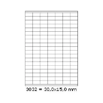 Samolepící etiketa Samolepicí etikety 30 x 15 mm, 133 etiket, A4, 100 listů