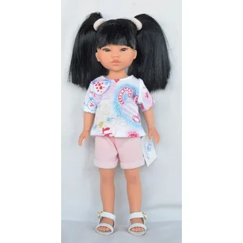 Panenka Vestida de Azul UMI-7406 Umi jeans corto rosa, y camiseta cats 28 cm