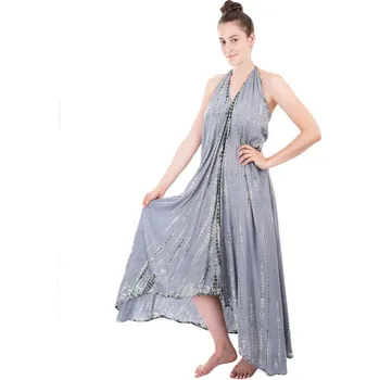 Dámské šaty Dlouhé šedé batikované šaty Tripta Light Grey, Sittar UNI
