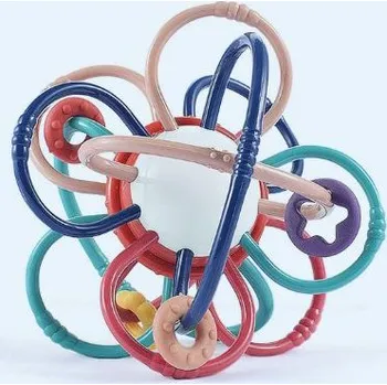 Dřevěná hračka Čína Montessori silikonové vzdělávací hračky - kousací smyslová koule Varianta: tmavší barvy