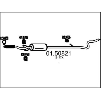 Auto-moto Střední tlumič výfuku MTS 01.50821
