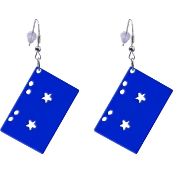 Náušnice Náušnice - MC audio kazety - Modré průsvitné