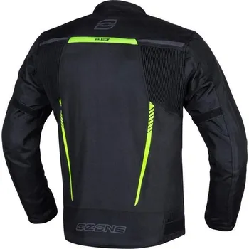 Moto bunda Ozone DELTA IV černá fluo žlutá textilní bunda na motorku 9XL