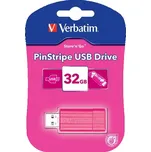 32GB Verbatim Store'n'Go PinStripe, USB flash disk, 2.0, 49056, růžová