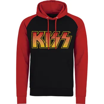 Pánská mikina mikina s kapucí pánské Kiss - Distressed Logotype - HYBRIS - ER-36-KISS004-H68-10-BKRD