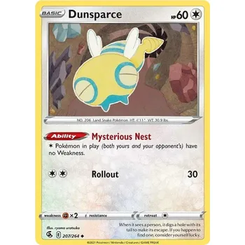 Sběratelská karetní hra Dunsparce 207/264 - Fusion Strike Typ karty: Non-Holo